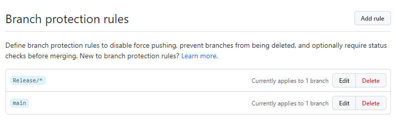 Branch Protection